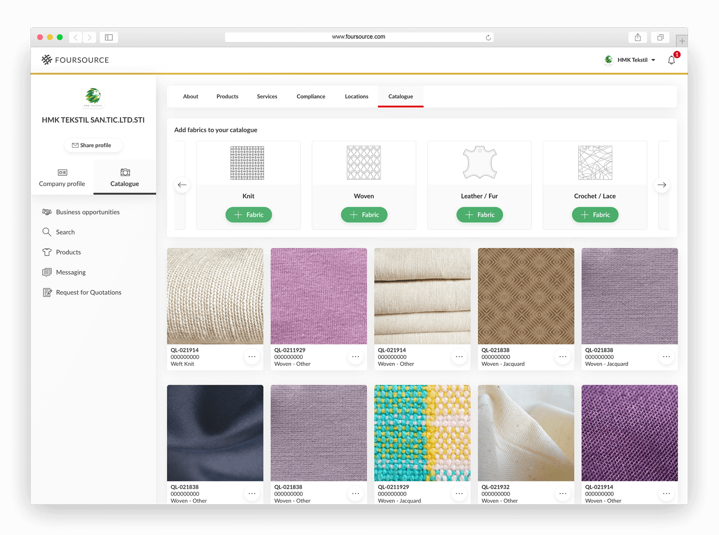 Fabric suppliers Foursource